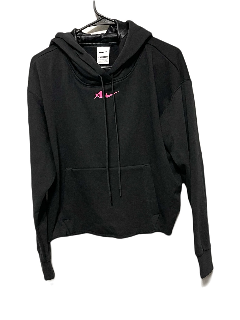 Nike Basketball Oversized Popover Hoodie Black Casual Pocket NWT Womens S